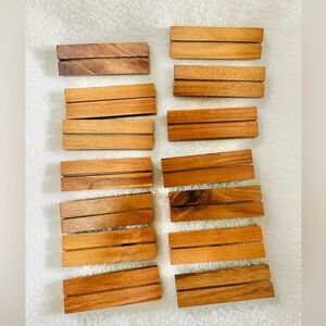 14pcs Wooden Place Card Or Sign Holder, Walnut 5in